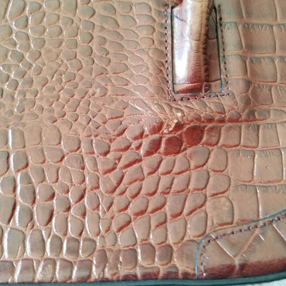 NEWPORT NEWS EASY STYLE VINTAGE FAUX ALLIGATOR LEATHER PURSE - Picture 9 of 13
